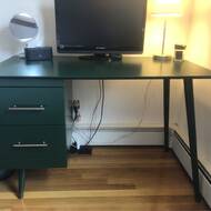 beckley mid century writing desk green