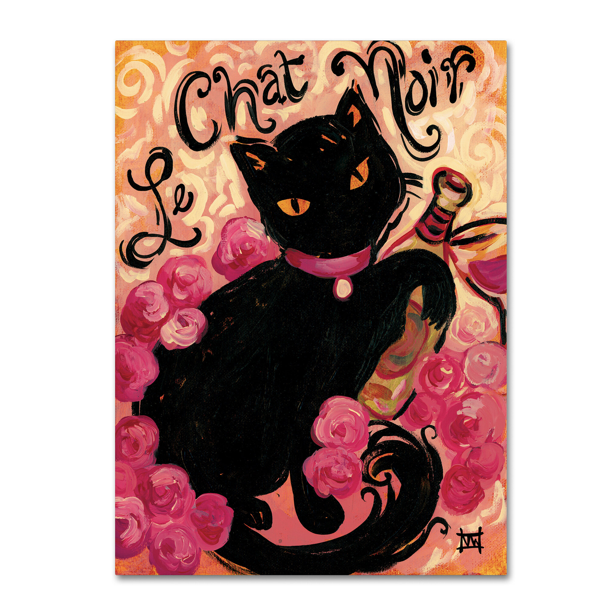 Trademark Art Le Chat Noir Painting Print On Wrapped Canvas Wayfair