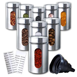 Stainless Steel Kitchen Spice Salt Pepper Seasoning Storage Jar Container Y8C1