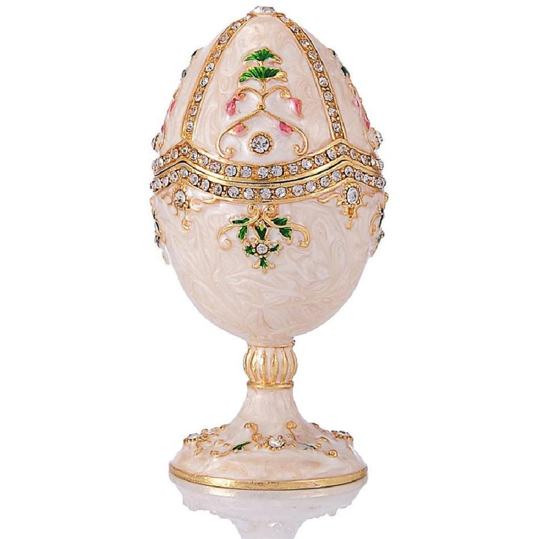 Rhinestones Enamel Egg Jewelry Trinket Box Storage Organizer Holder Gift 