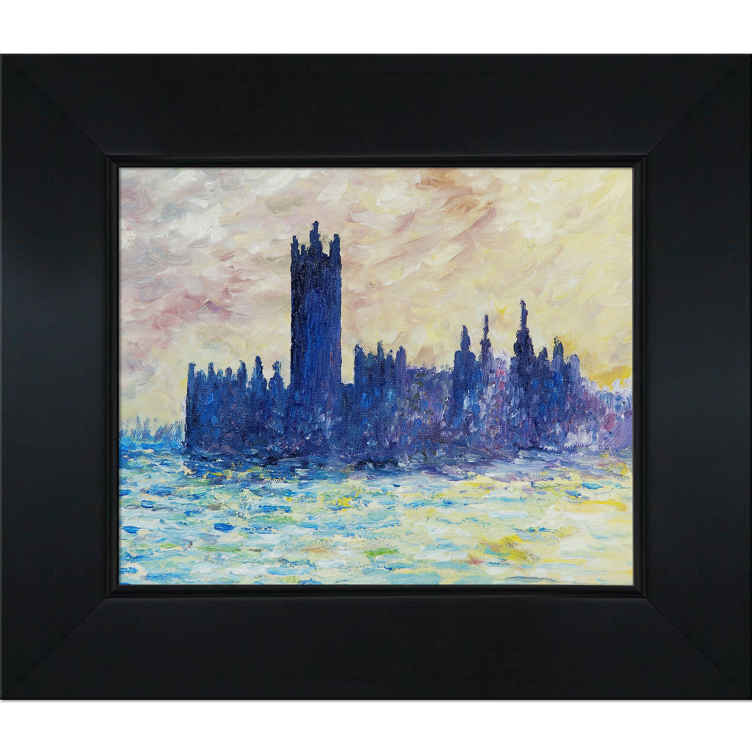 Tori Home London Houses Of Parliament By Claude Monet Framed Oil Painting Print On Canvas Wayfair