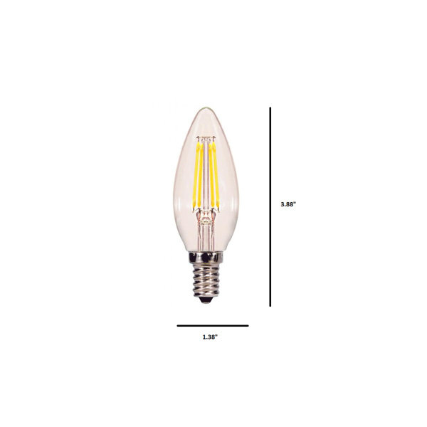 satco 4 watt 40 watt equivalent c11 led dimmable light bulb e12 candelabra base reviews wayfair
