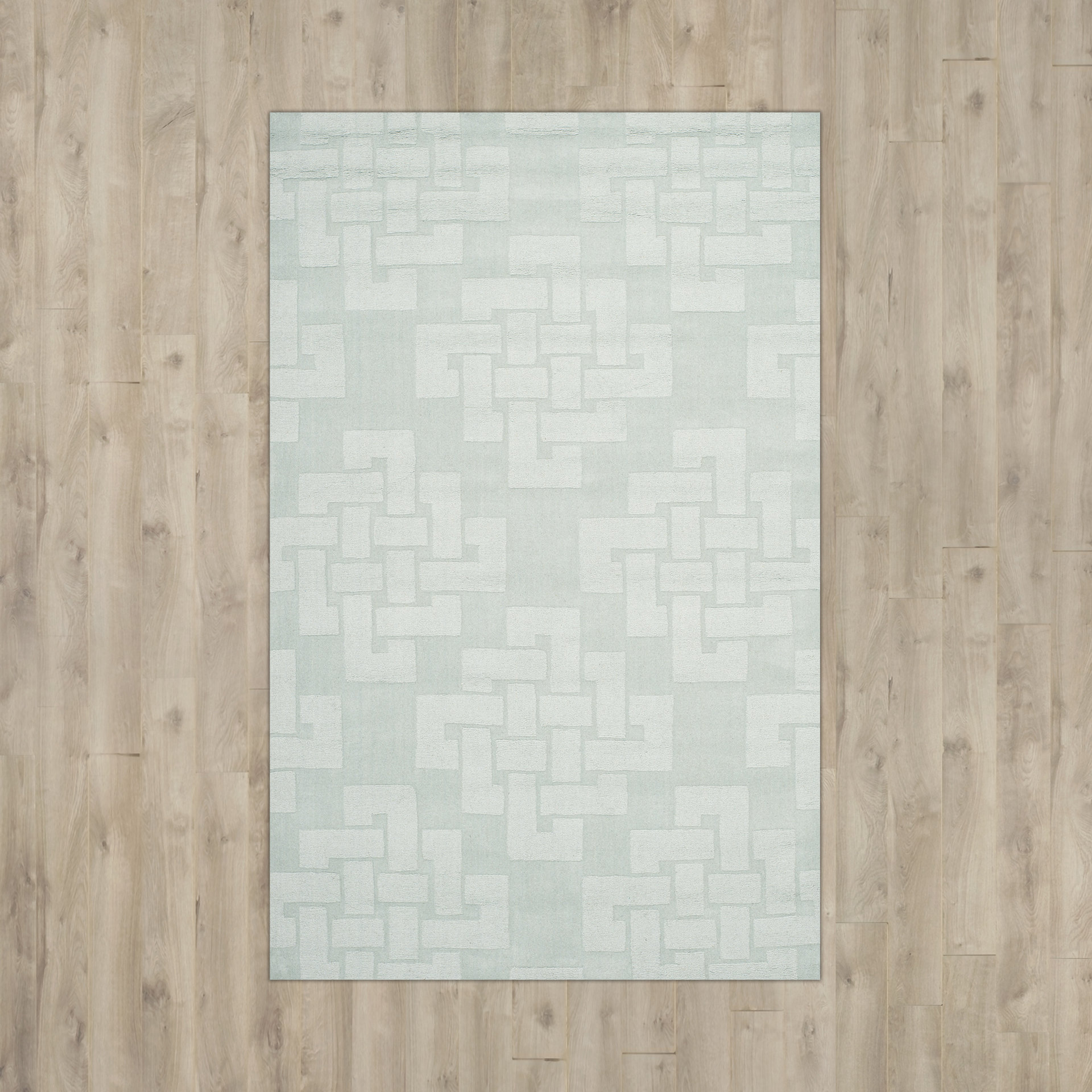 Martha Stewart Rugs Handmade Tufted Wool Light Green/Light Gray Rug