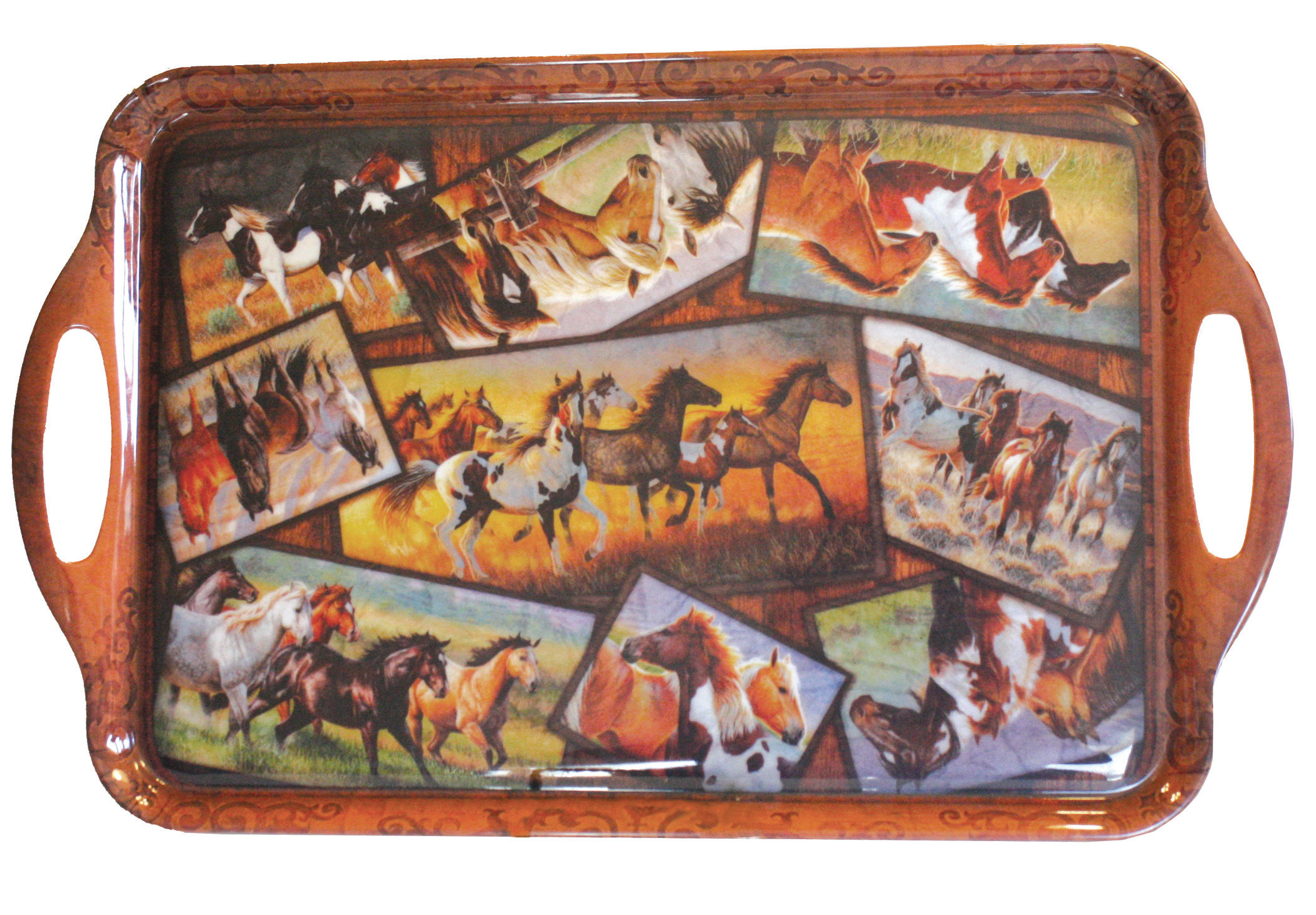 Horse design Running Wild Melamine Tray /& Bone China Mug 2 Pieces