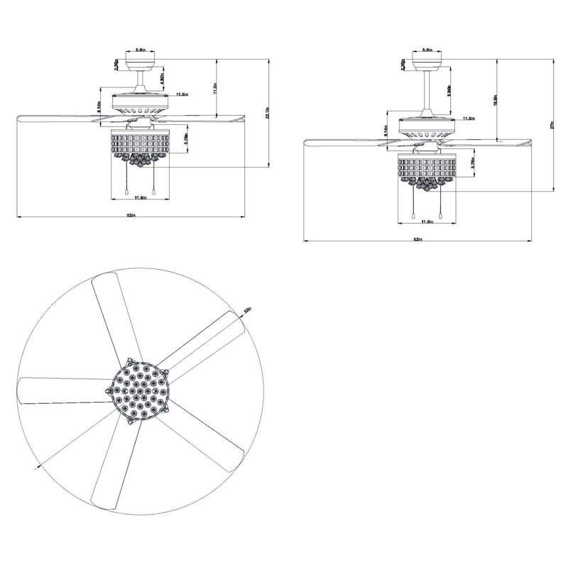 House Of Hampton 52 Colmont 5 Blade Ceiling Fan With Remote