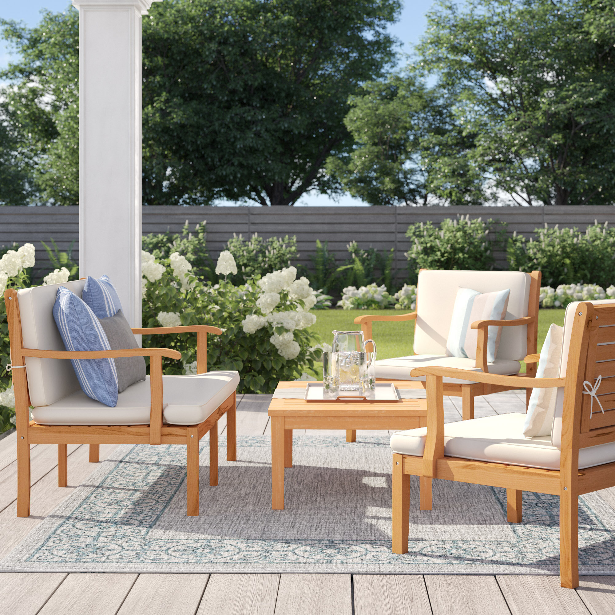 Three Posts Crewkerne 4 Piece Sofa Seating Group With Cushions Reviews Wayfair