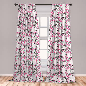 East Urban Home Ambesonne Cherry Blossom Window Curtains Sakura