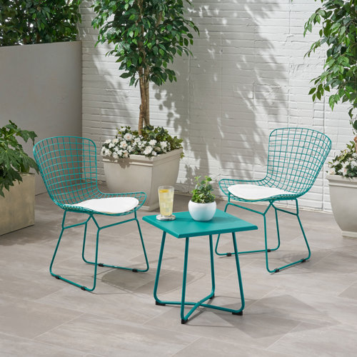 Wrought Studio Galloway Outdoor 3 Piece Seating Group With Cushions Wayfair