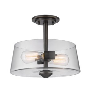 Clayton 2-Light Drum/Cylinder Semi Flush Mount