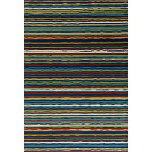 Seaport Wavy Stripe Blue/Red Indoor/Outdoor Area Rug