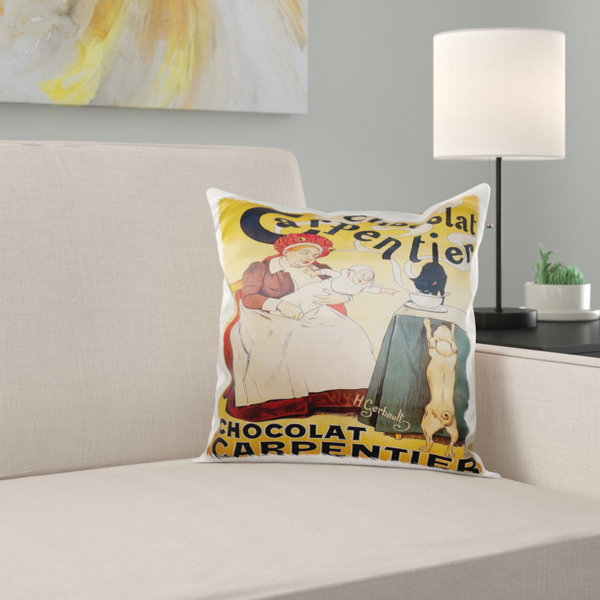 East Urban Home Chocolate Carpentier Advertising Poster Pillow Cover Wayfair