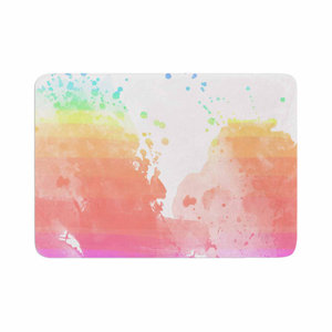 Chelsea Victoria Color Splatter Watercolor Memory Foam Bath Rug
