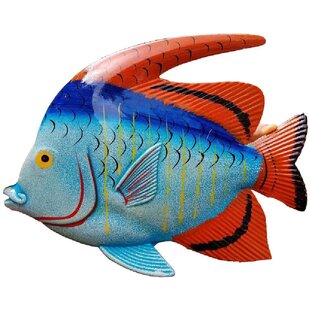 Fly Thru 3D window & screen ornamental magnet Blue fish 