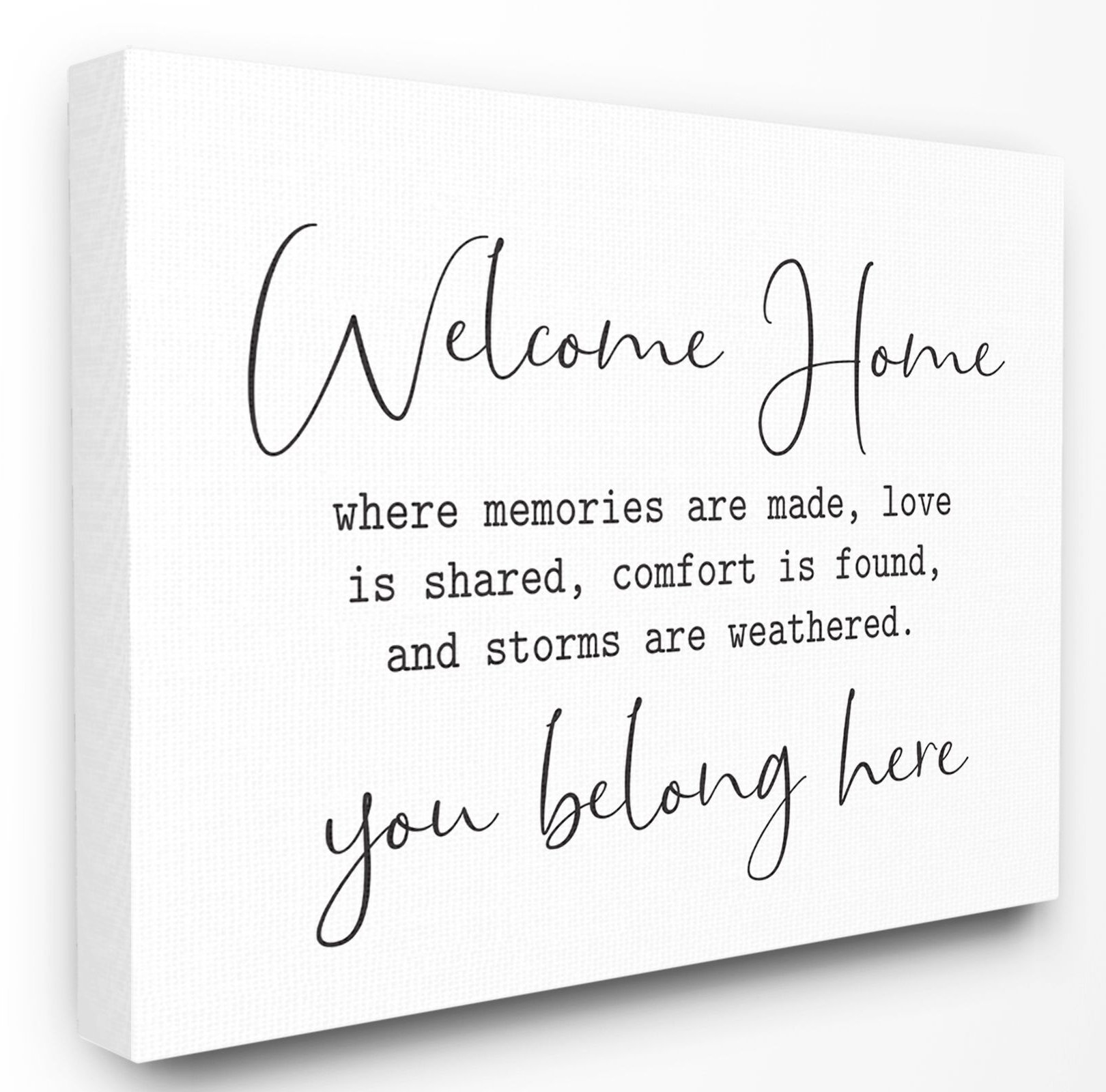 Ebern Designs Welcome Home Family Home Black And White Inspirational Word Design Textual Art Reviews Wayfair