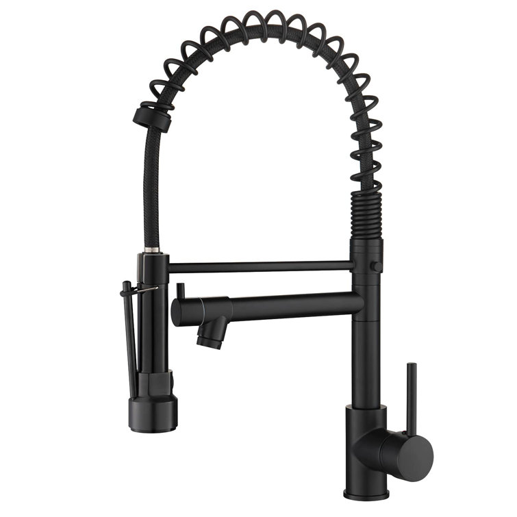 Commercial Kitchen Sink Faucet Single Handle Modern Kitchen Faucets with Pull Down Sprayer Solid Brass Taps