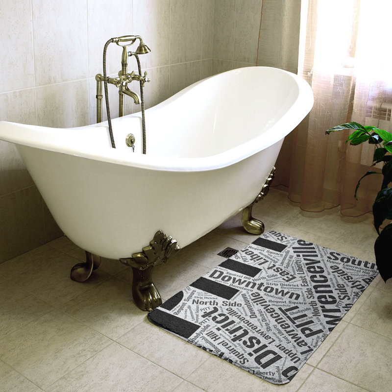 East Urban Home Pittsburgh Pennsylvania Districts Rectangle Memory Foam Non Slip Bath Rug Wayfair