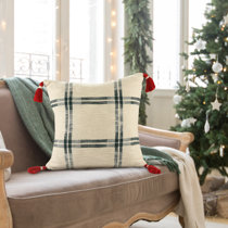 christmas plaid throw pillows