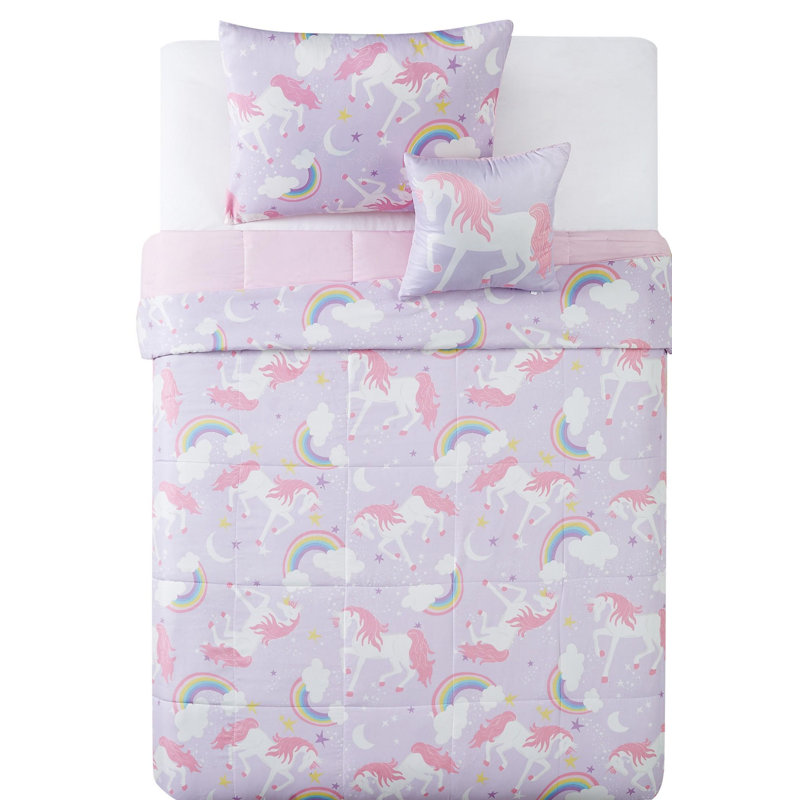 Harriet Bee Stuttgart Rainbow Unicorn Comforter Set Reviews