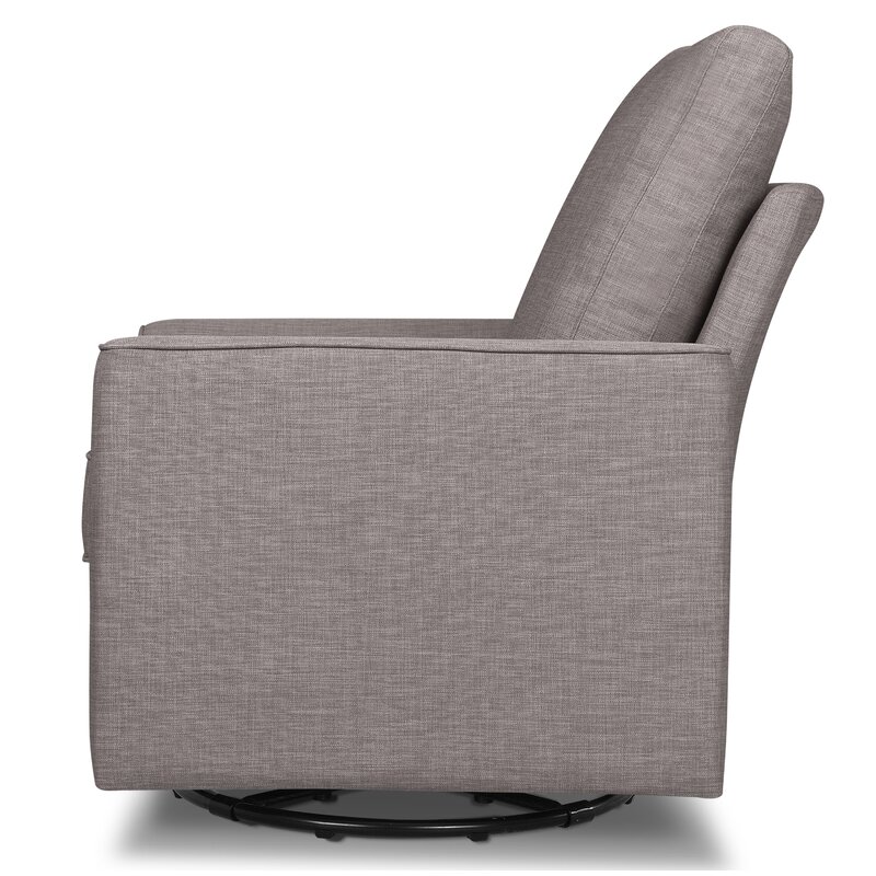 million dollar baby alden swivel glider in steel grey tweed