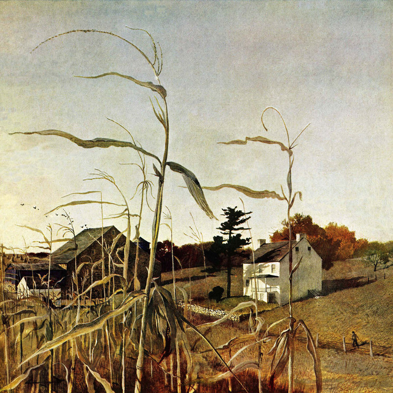 Charlton Home Autumn Cornfield Painting Print On Wrapped Canvas