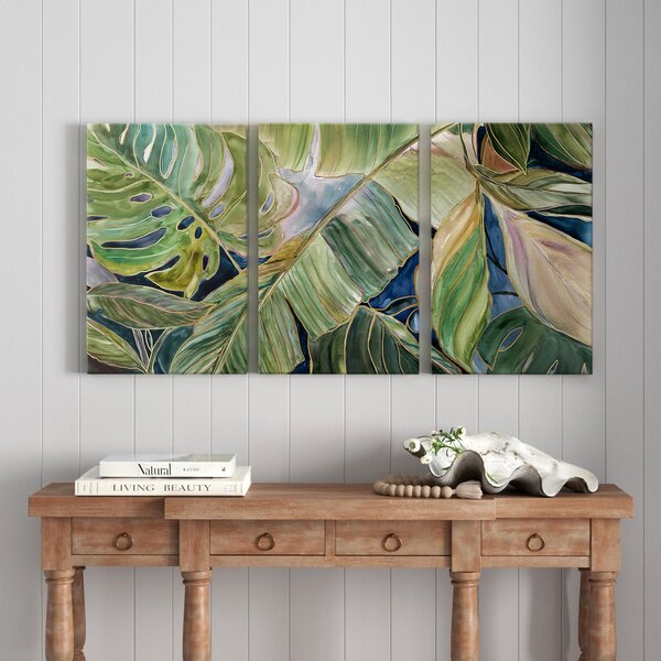 Beachcrest Home Sun Tipped Tropicals - 3 Piece Wrapped Canvas Print ...