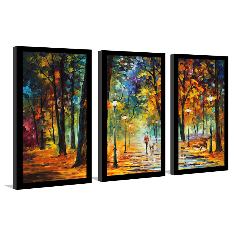 Pictureperfectinternational Improvisation Of Nature By Leonid Afremov 3 Piece Framed Painting Print Set Wayfair