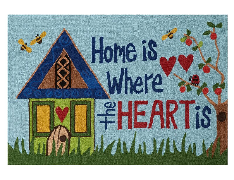 Painted Peace By Stephanie Burgess Home Is Where The Heart Is Hand Woven Blue Area Rug Wayfair