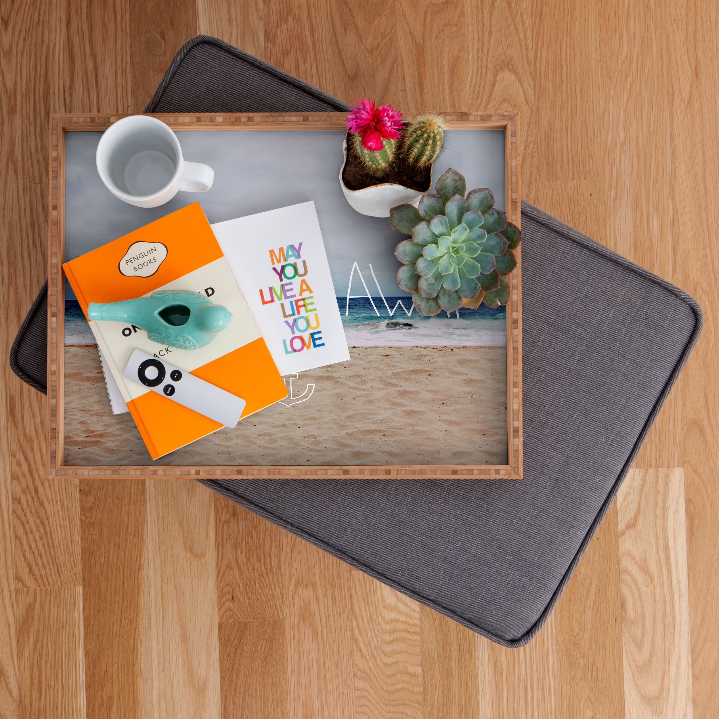 Deny Designs Nick Nelson Lifes A Beach Indoor//Outdoor Rectangular Tray 14 x 18