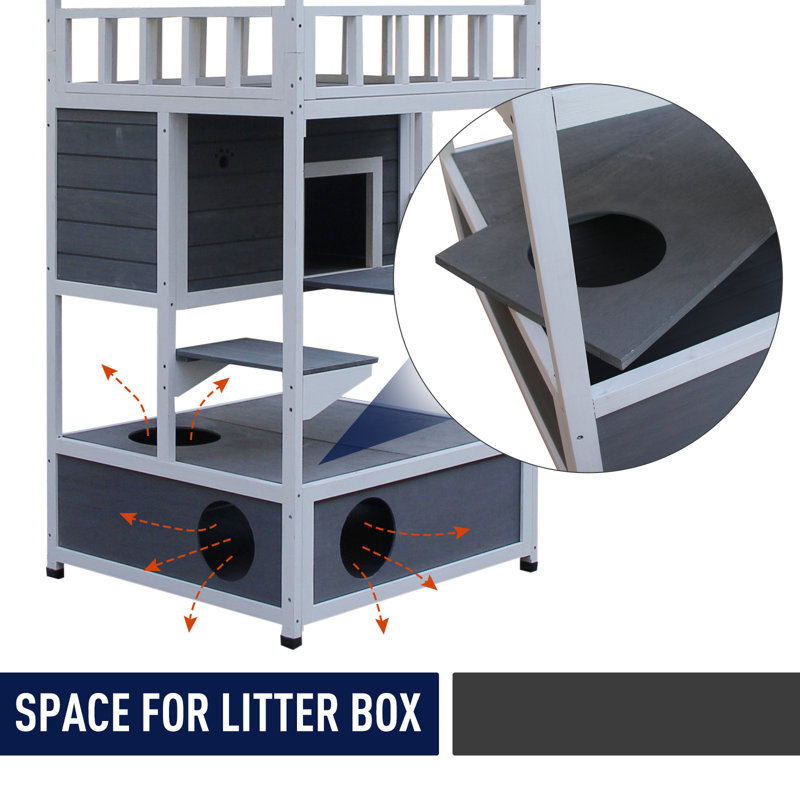 Tucker Murphy Pet Maud 4 Floor Outdoor Cat House Wayfair