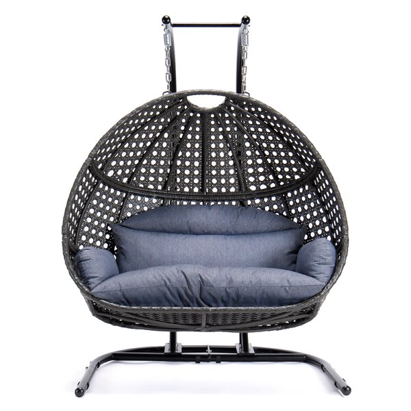 patio wicker hanging chair with stand