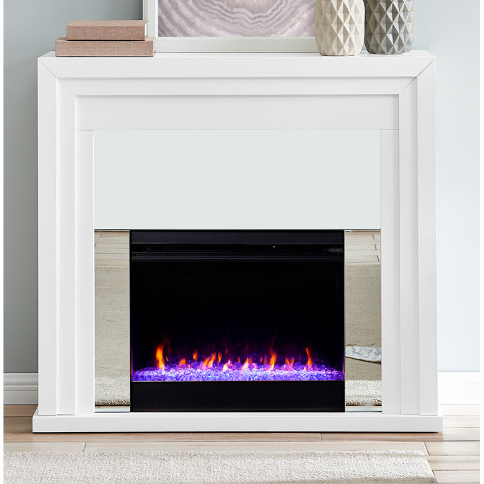 Ebern Designs Stadderly Mirrored Colour Changing Fireplace