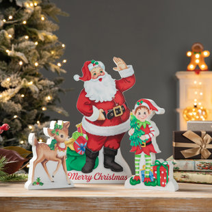 Weiste Christmas Tree Decorations Set of 3 Reindeer Santa & Snowman 