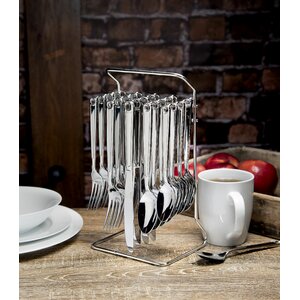Hyde Park Hanging Caddy 21-Piece Stainless Steel Flatware Set
