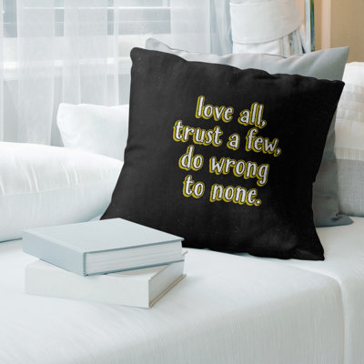 Do No Wrong Quote Chalkboard Style Pillow East Urban Home Size 16 x 16 Color Yellow