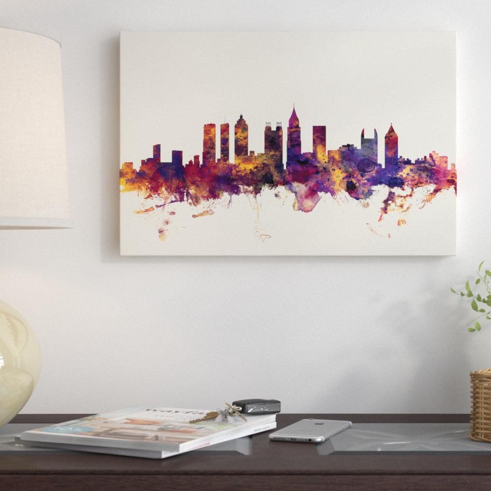 Atlanta Georgia Watercolor Skyline Wall Art Home Decor Poster UNFRAMED