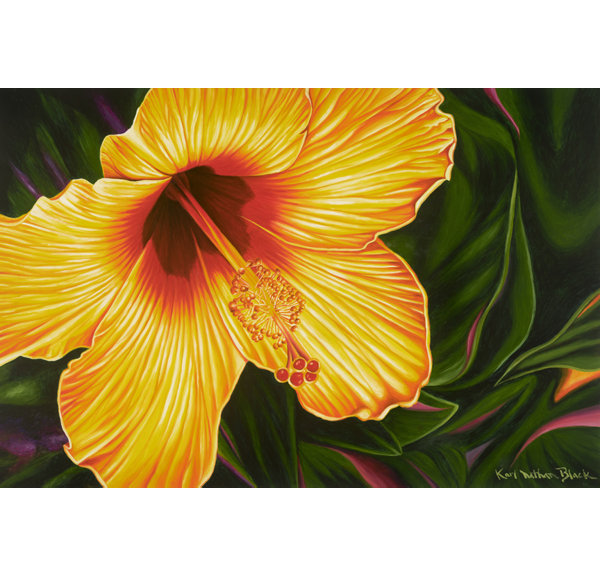 Buy Art For Less Yellow Hibiscus Flower By Karl Black Graphic