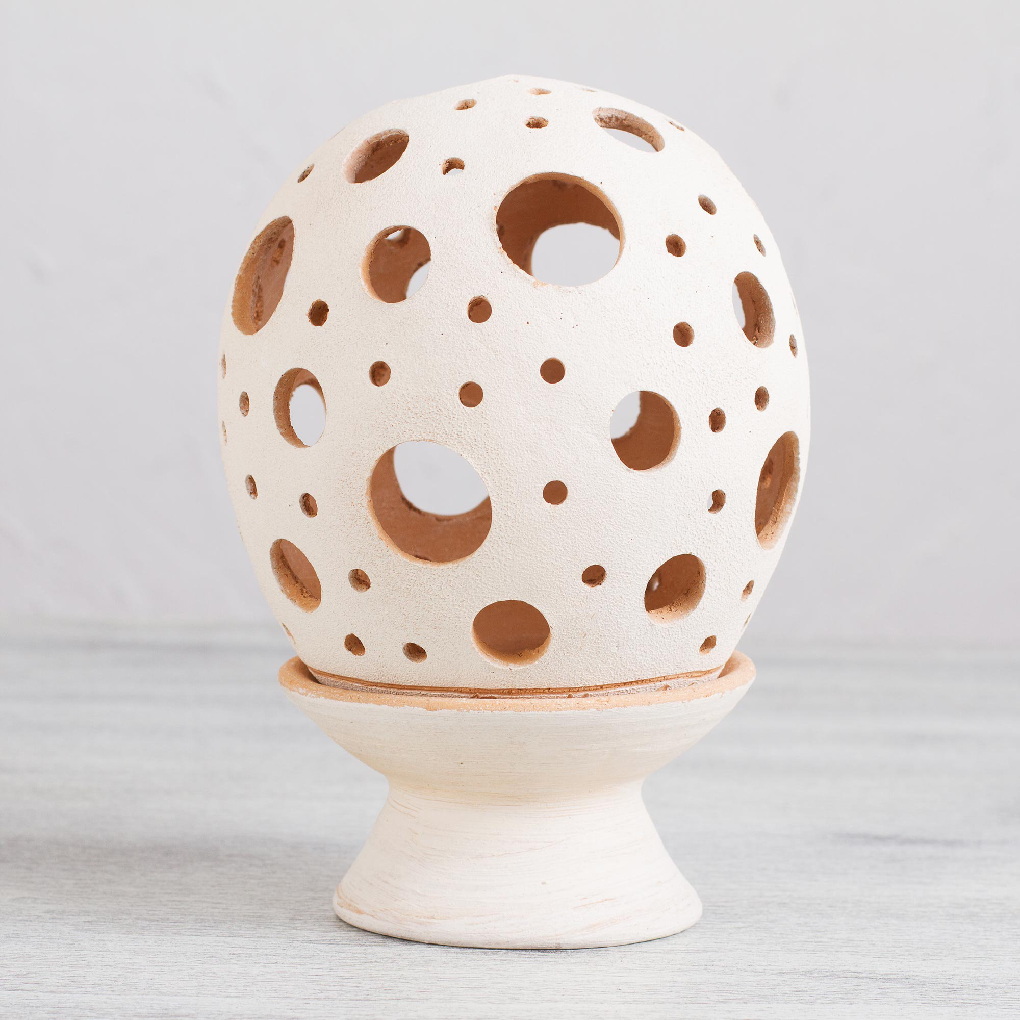Wrought Studio Egg Ceramic Tealight Holder Wayfair