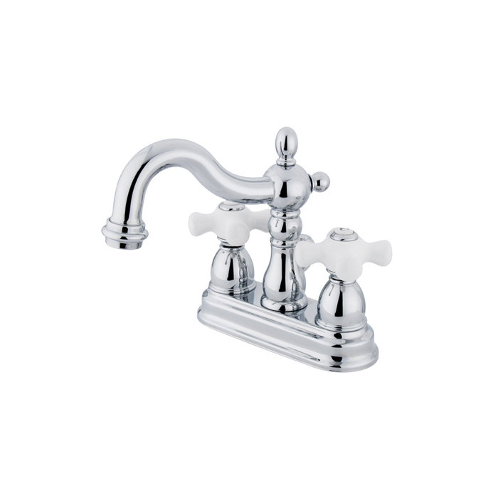 Heritage Centerset Bathroom Faucet With Double Porcelain Cross Handles Heritage Centerset Bathroom Faucet With Double Porcelain Cross Handles