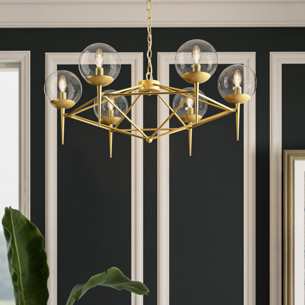 Jaidan 6 Light Unique Statement Modern Linear Chandelier Reviews Joss Main