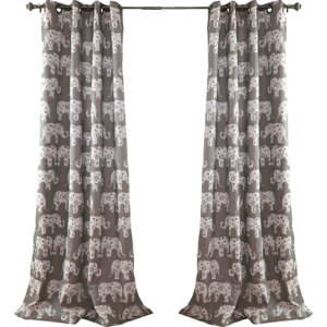 Hector Wildlife Room Darkening Grommet Curtain Panels (Set of 2)