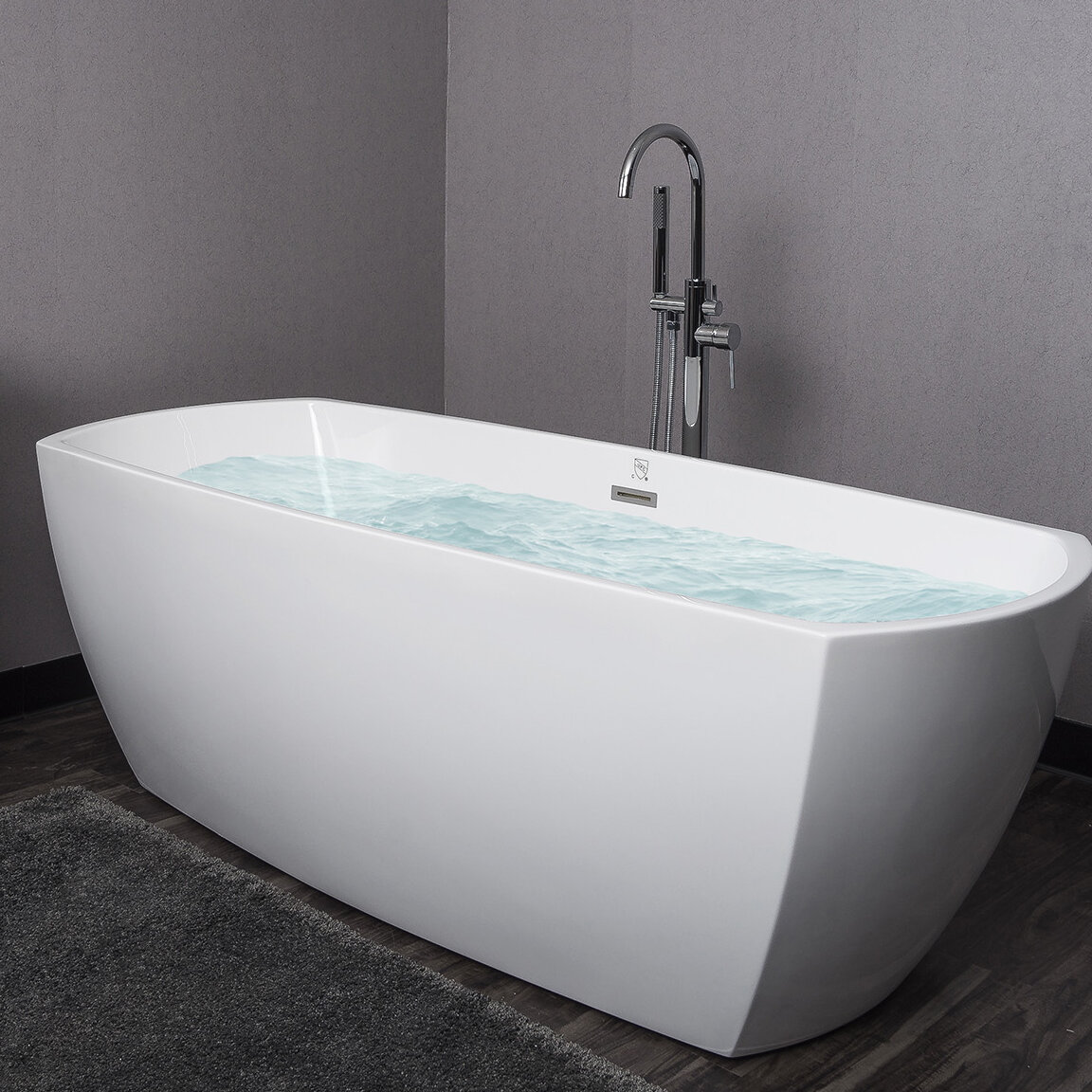 Acrylic Oval 69 X 29 5 Freestanding Soaking Bathtub