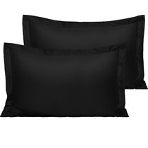 Set Of 2 Pillow Shams Oversize King White Pinstripe Cotton Poly By Koni 40 X 28 