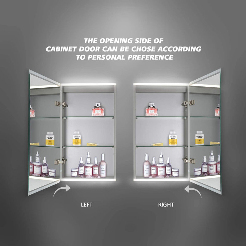 chasimi Surface Mount Frameless 1 Door Medicine Cabinet ...