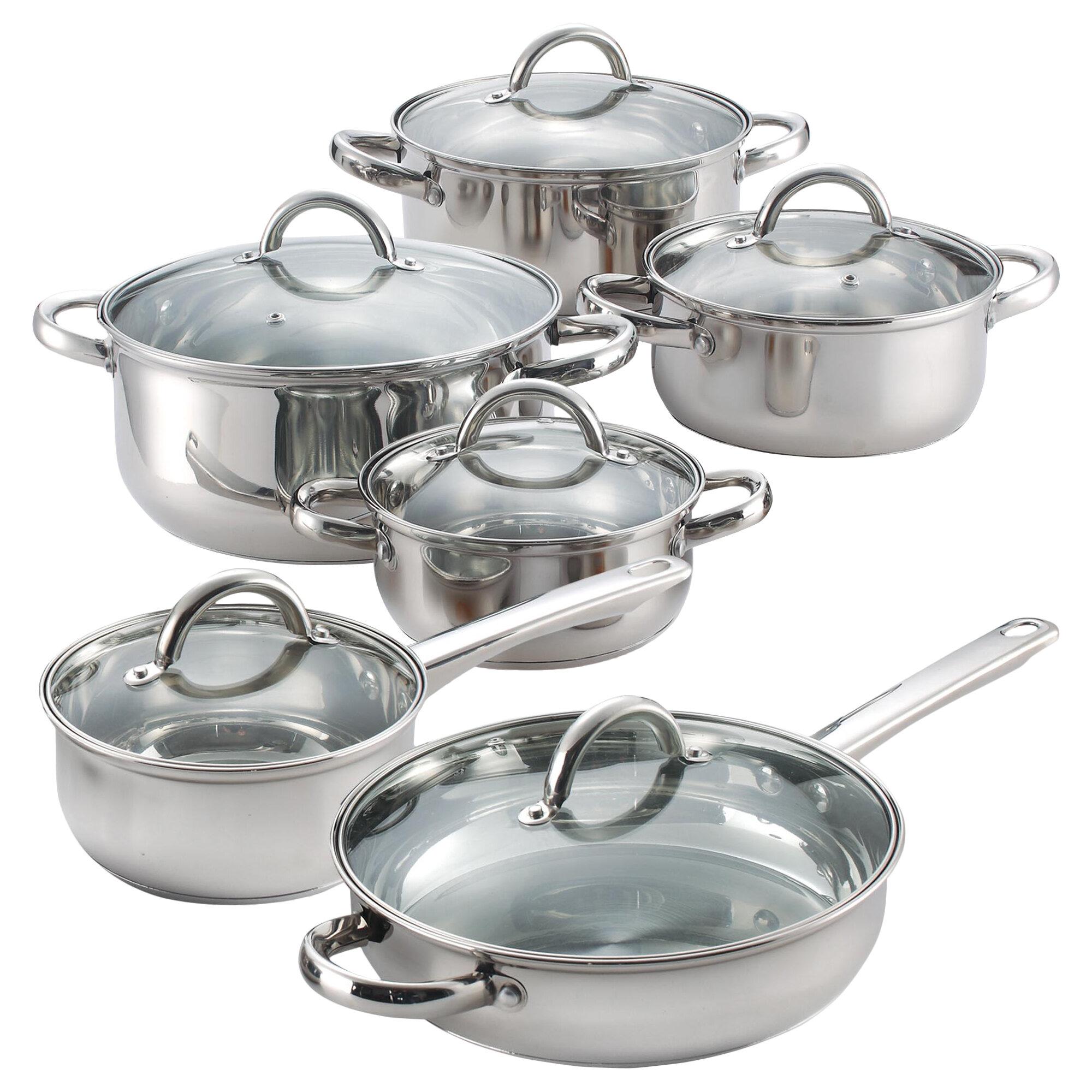 Cookware Set Nonstick 18/10 Piece Aluminium Pots Pans Kitchen Cooking Home 