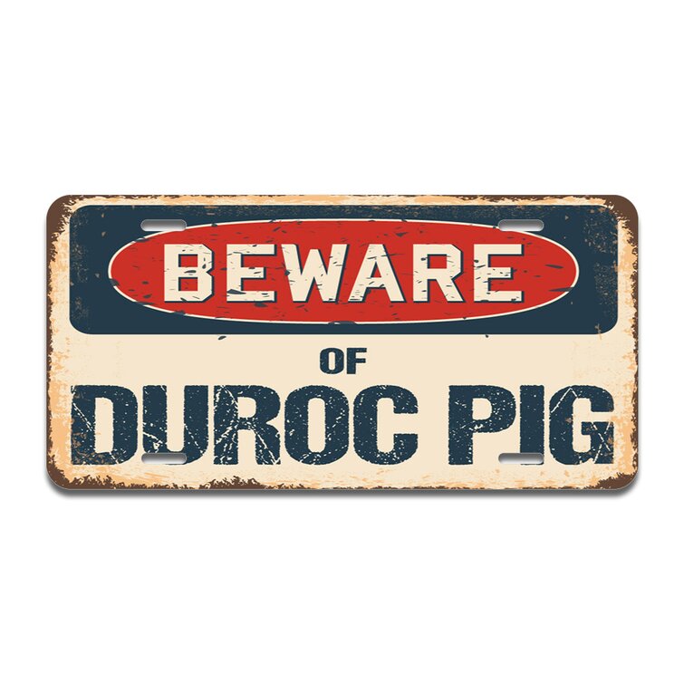 Beware Of Duroc Pig Rustic Sign SignMission Classic Rust Wall Plaque Decoration 