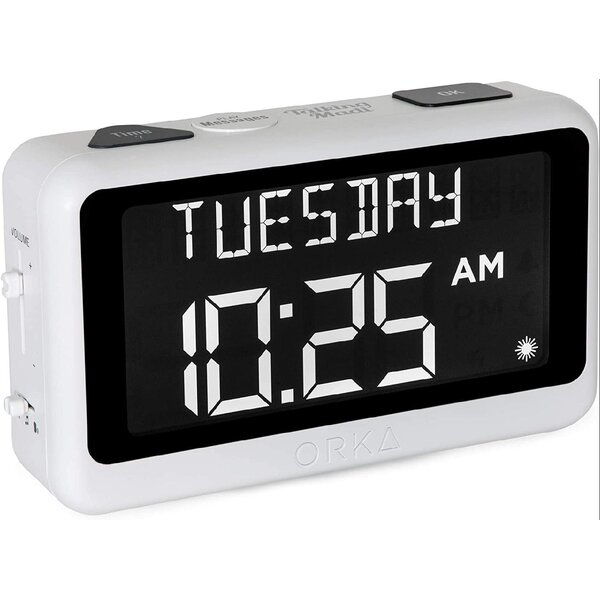 English Talking Alarm Clock Visually Blind Time Temp Voice BLACK  Apple Travel 
