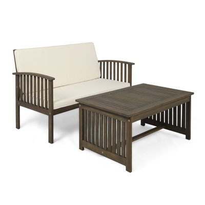 Safira Outdoor 2 Piece Sofa Seating Group With Cushions Beachcrest