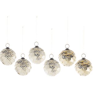 6 Piece Orelia Christmas Ball Ornament Set