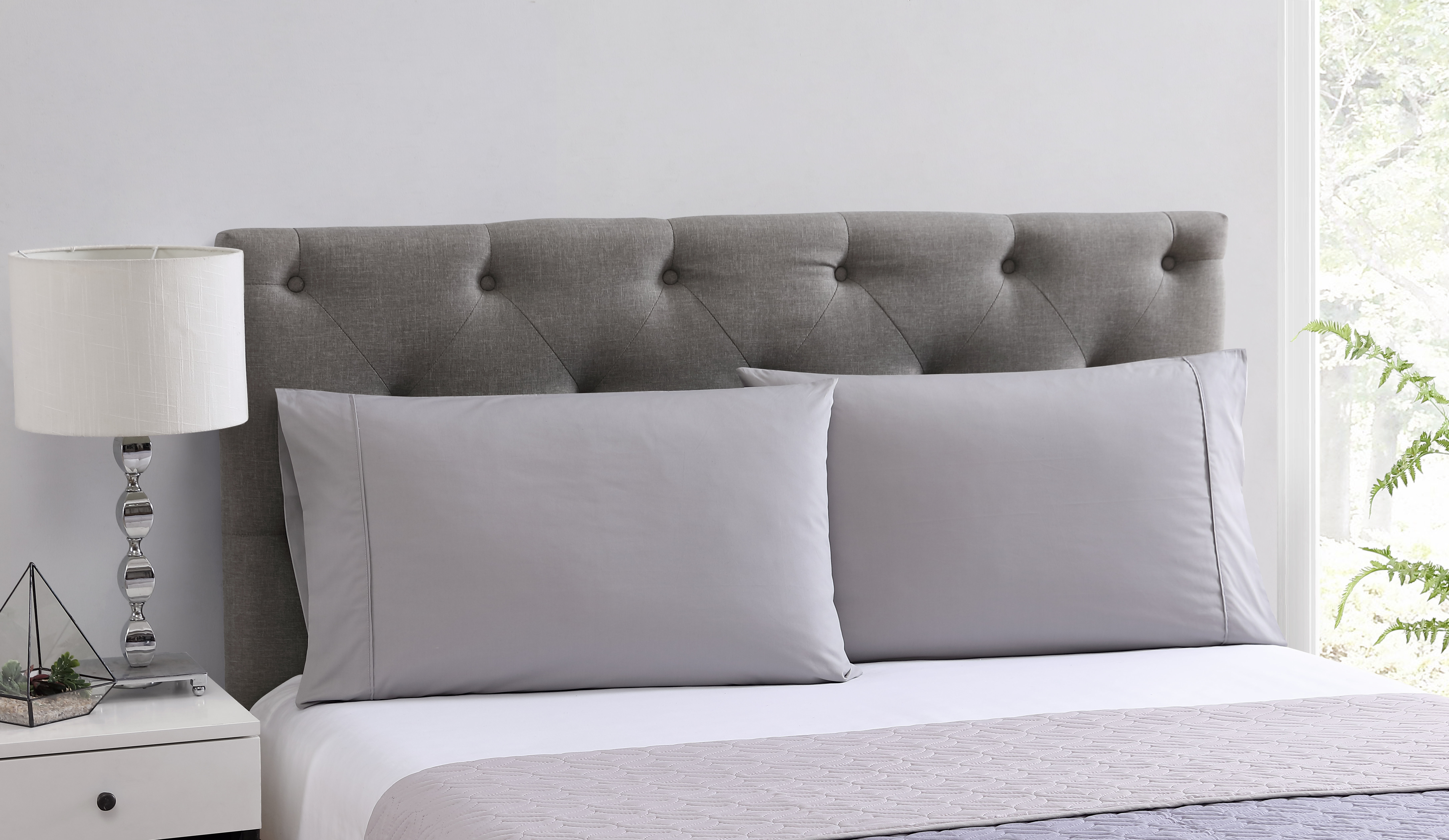 Percale Premium 180 Thread Count Non Iron Cotton pillow case Pair 4 Beautiful Colors White