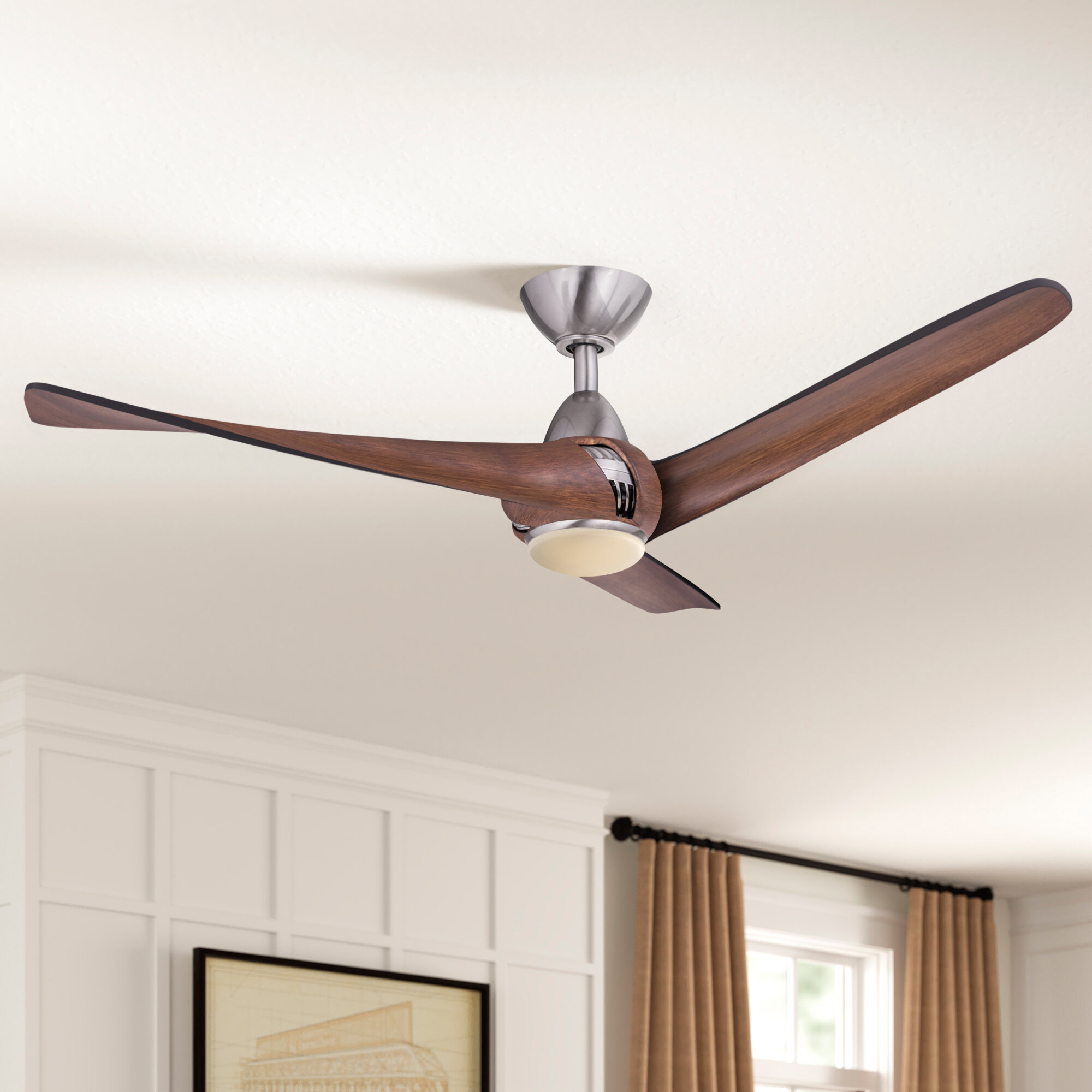 52 Contemporary Ceiling Fan With Led Panel Light Ceiling Fans Home Garden